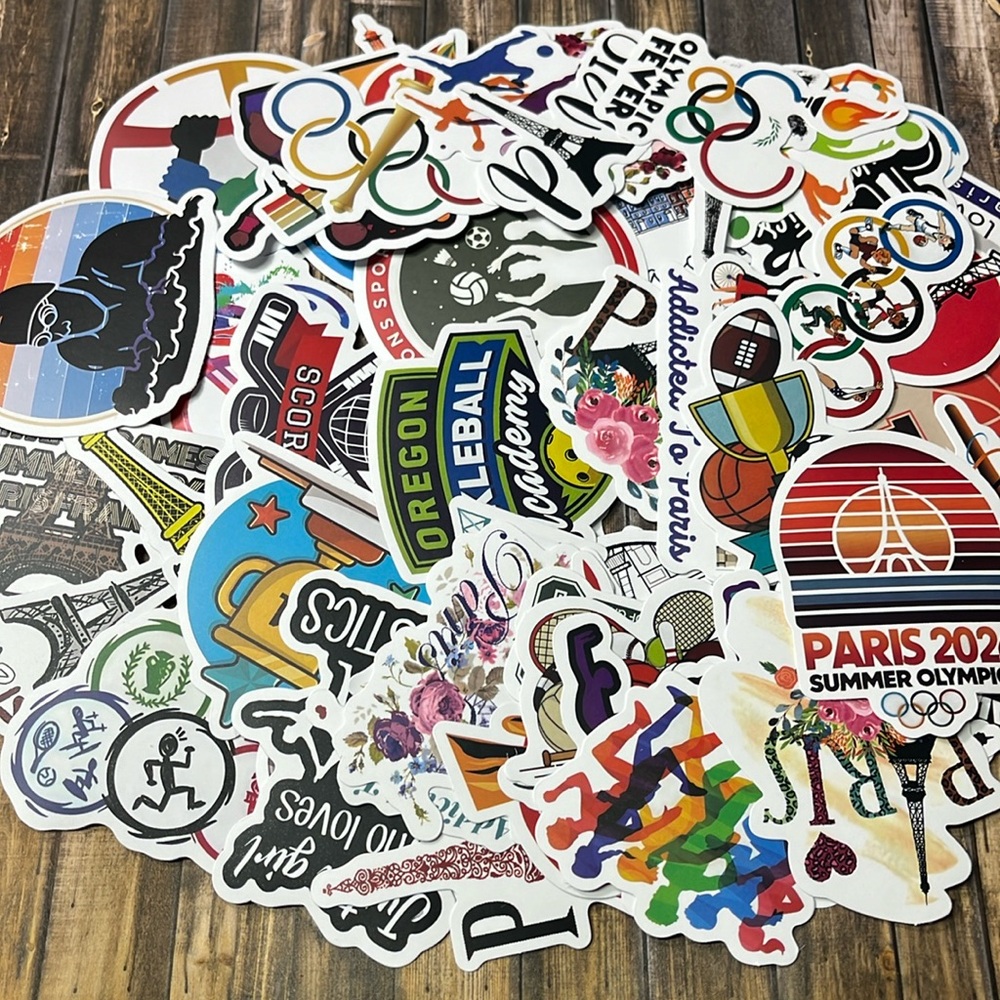 5for$10 Paris Olympics 2024 Sports 50 Pack of Stickers Waterbottle And More